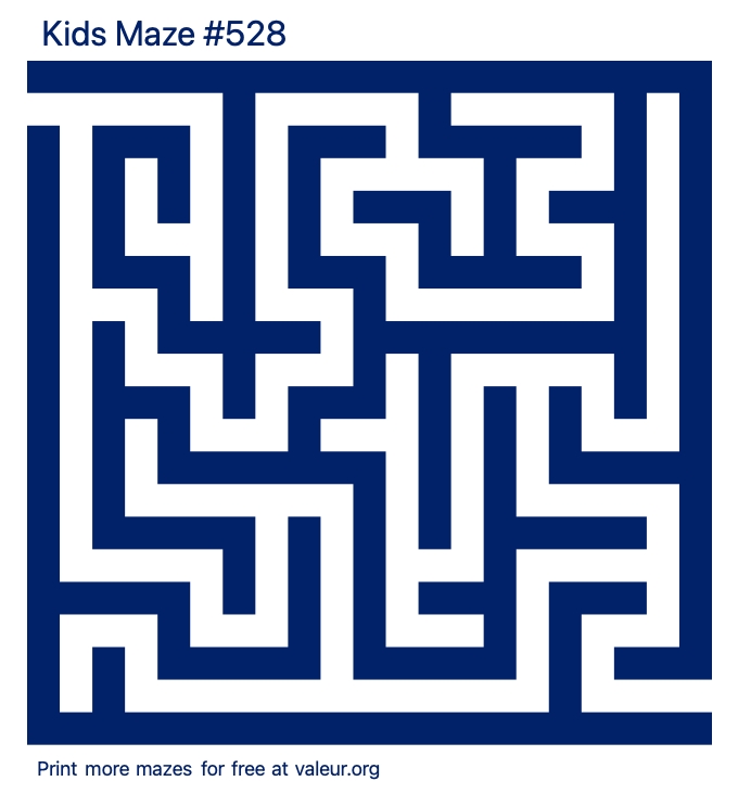 Free Printable Kids Maze number 528