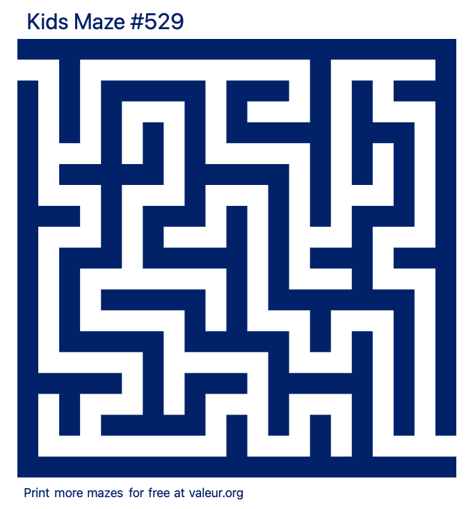 Free Printable Kids Maze number 529