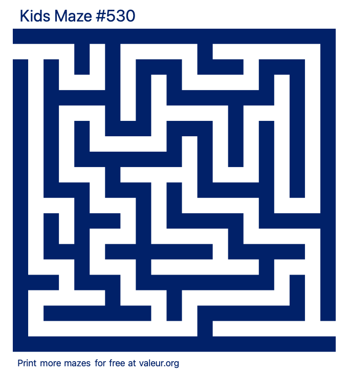 Free Printable Kids Maze number 530