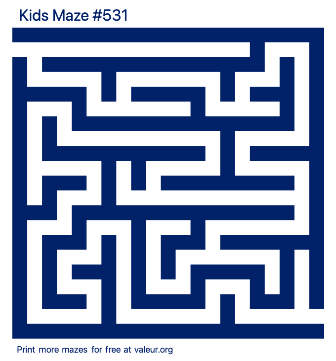 Free Printable Kids Maze number 531