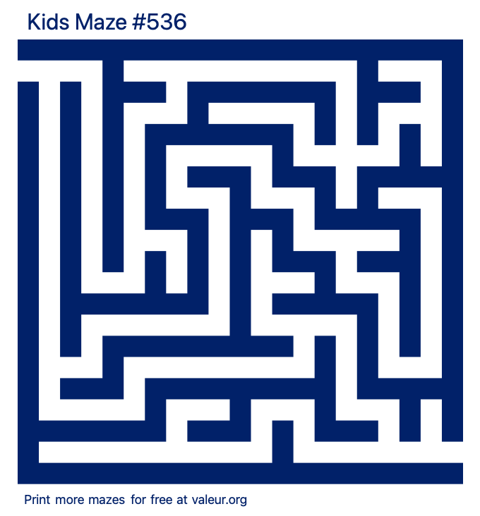 Free Printable Kids Maze number 536