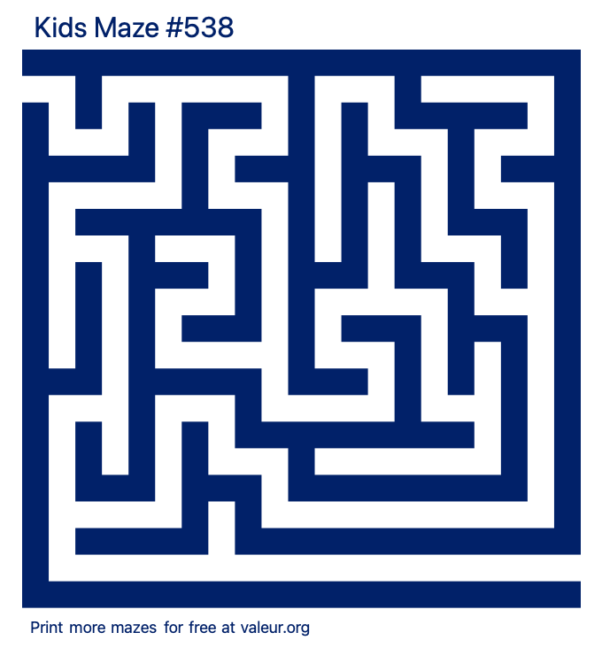 Free Printable Kids Maze number 538