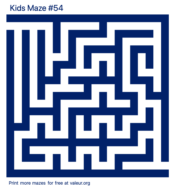 Free Printable Kids Maze number 54