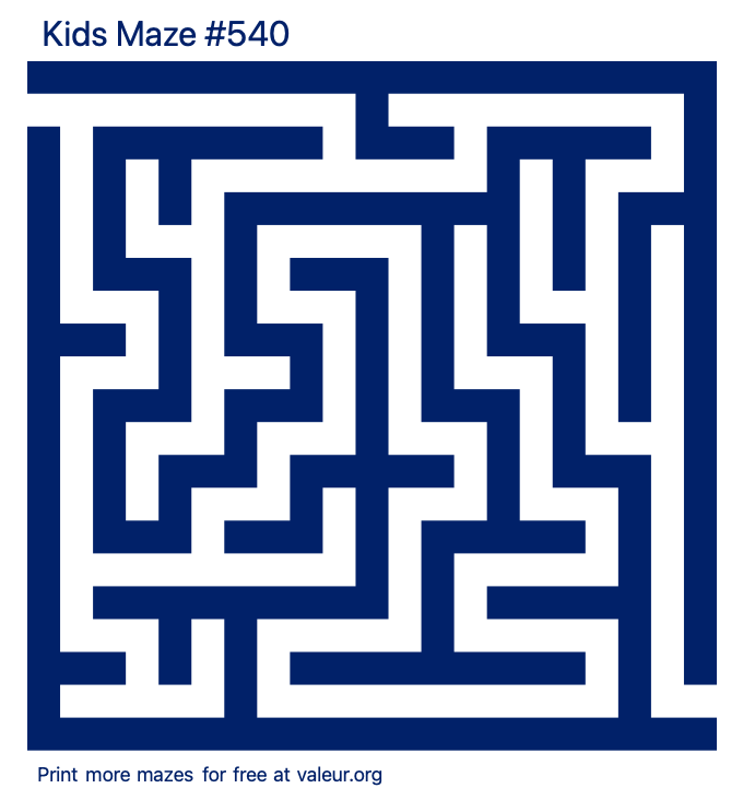 Free Printable Kids Maze number 540