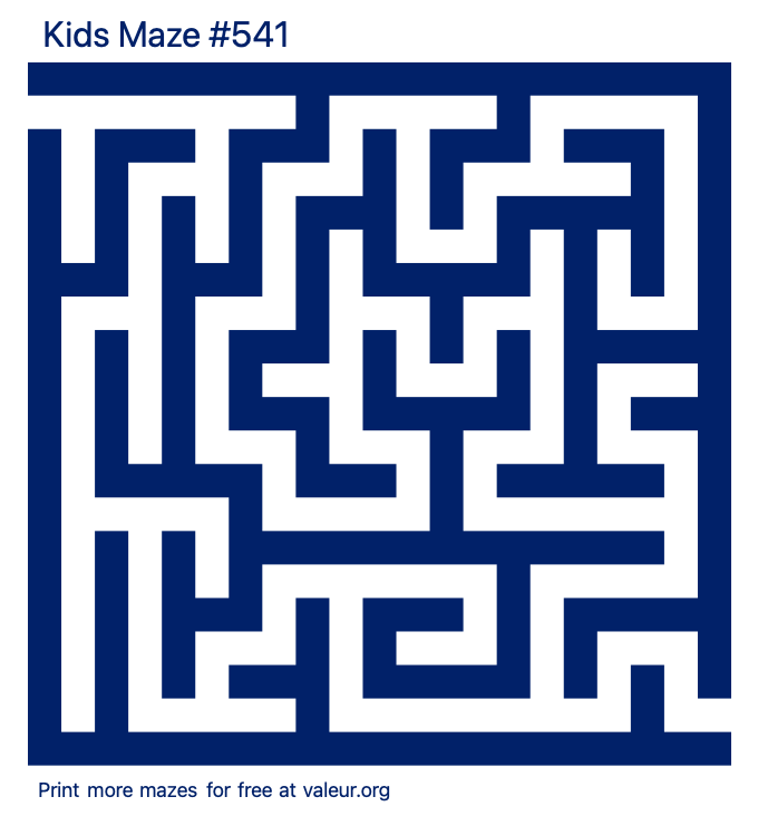 Free Printable Kids Maze number 541