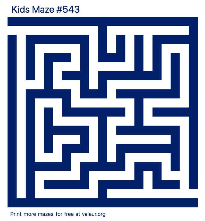 Free Printable Kids Maze number 543