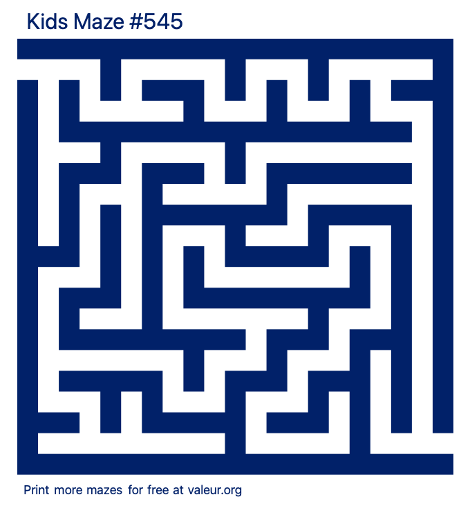 Free Printable Kids Maze number 545