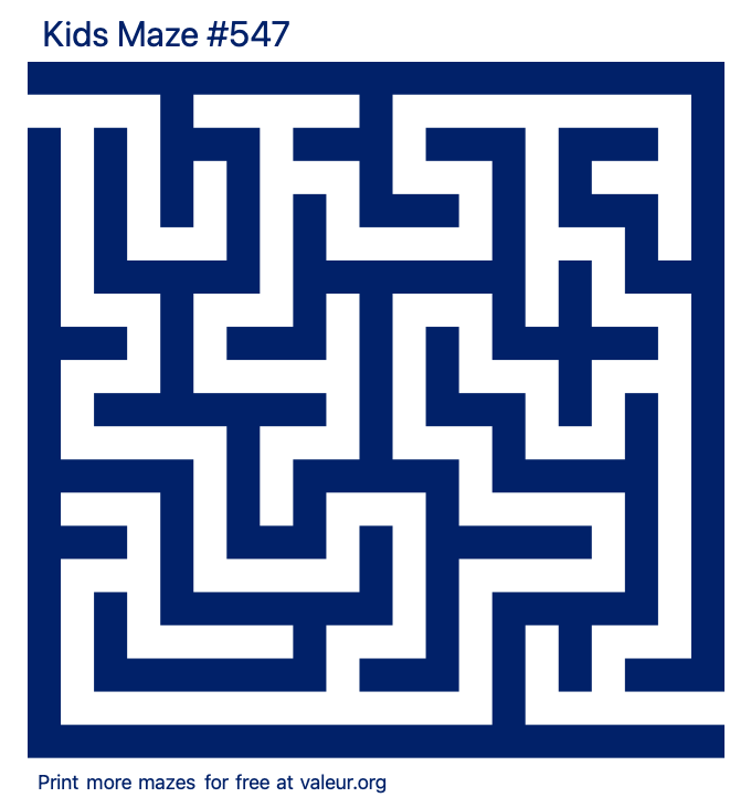 Free Printable Kids Maze number 547