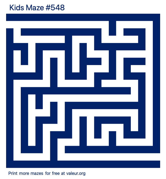 Free Printable Kids Maze number 548