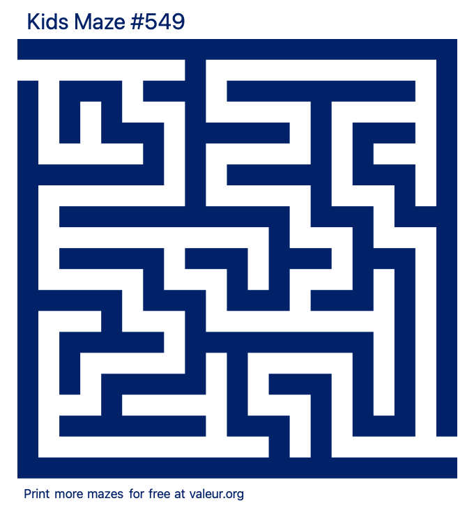 Free Printable Kids Maze number 549