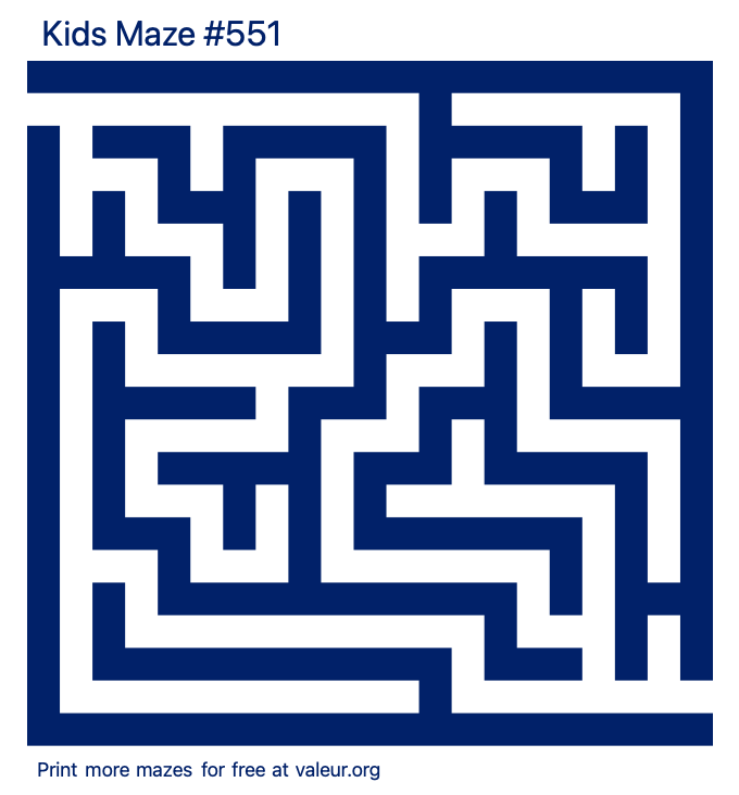 Free Printable Kids Maze number 551