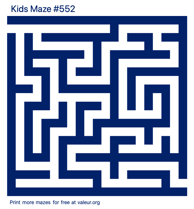 Free Printable Kids Maze number 552