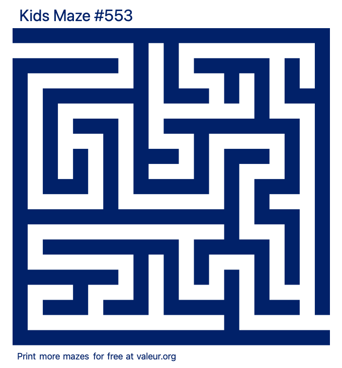 Free Printable Kids Maze number 553