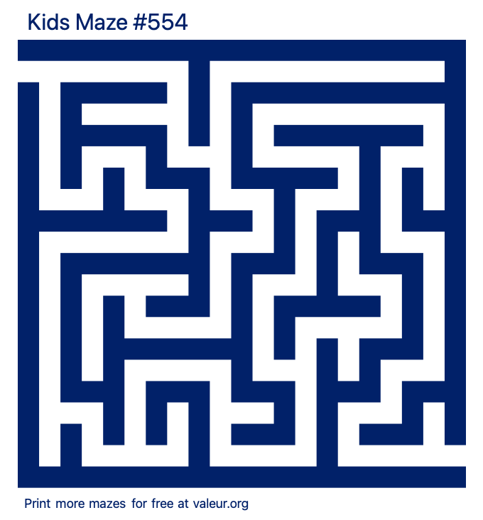 Free Printable Kids Maze number 554