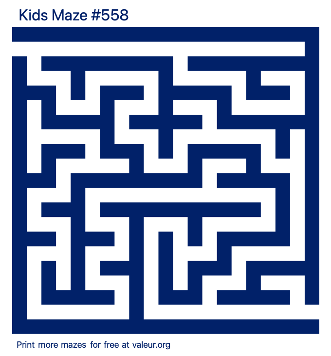 Free Printable Kids Maze number 558