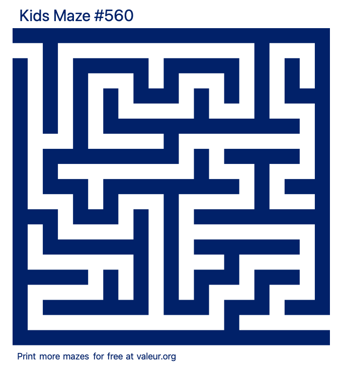 Free Printable Kids Maze number 560