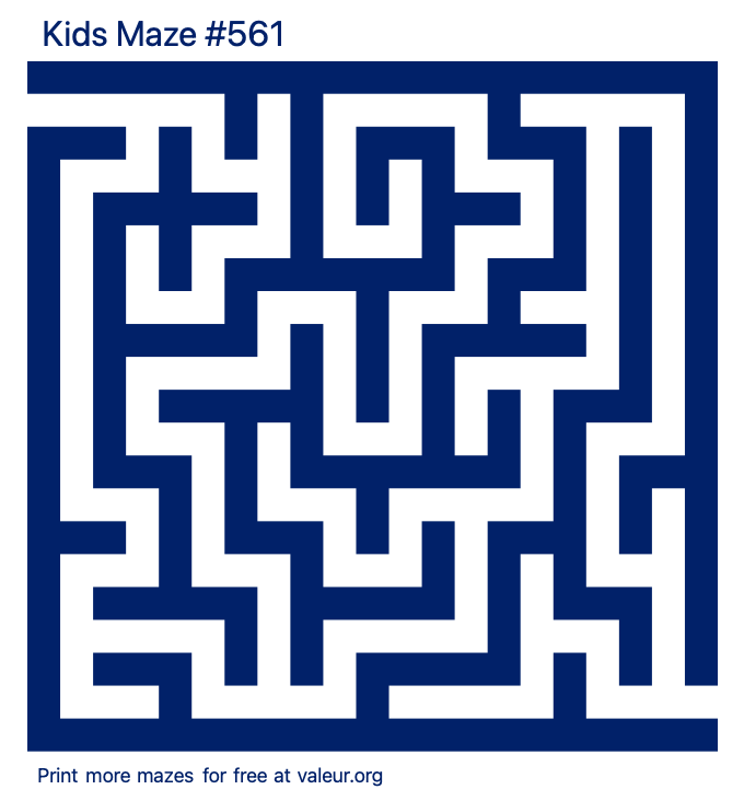 Free Printable Kids Maze number 561