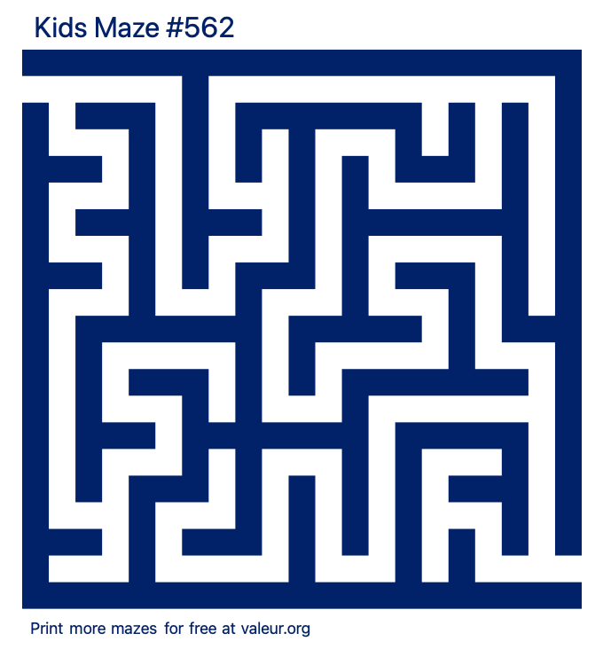 Free Printable Kids Maze number 562