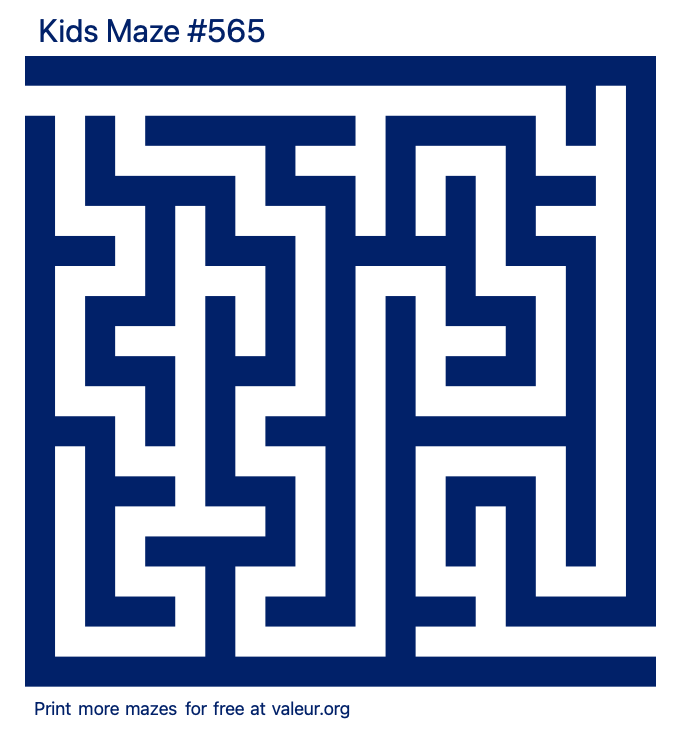 Free Printable Kids Maze number 565