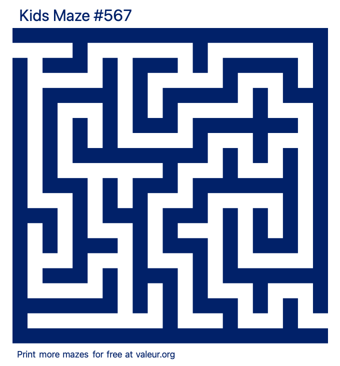 Free Printable Kids Maze number 567