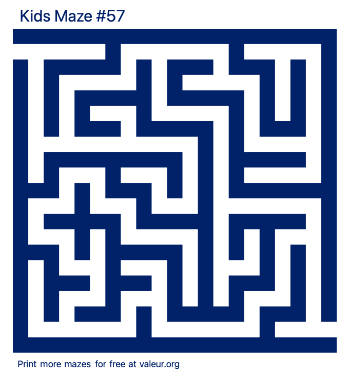 Free Printable Kids Maze number 57