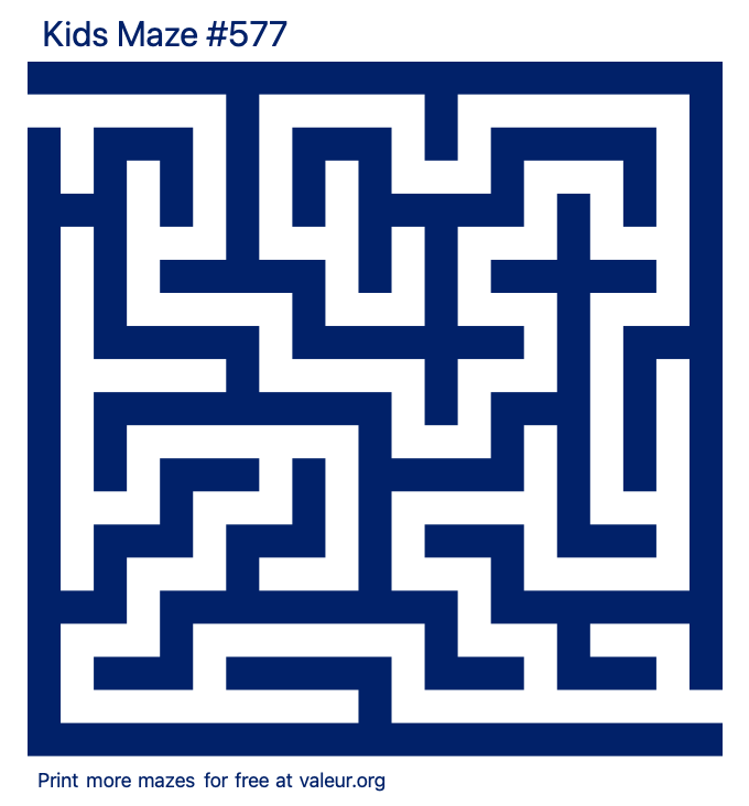 Free Printable Kids Maze number 577