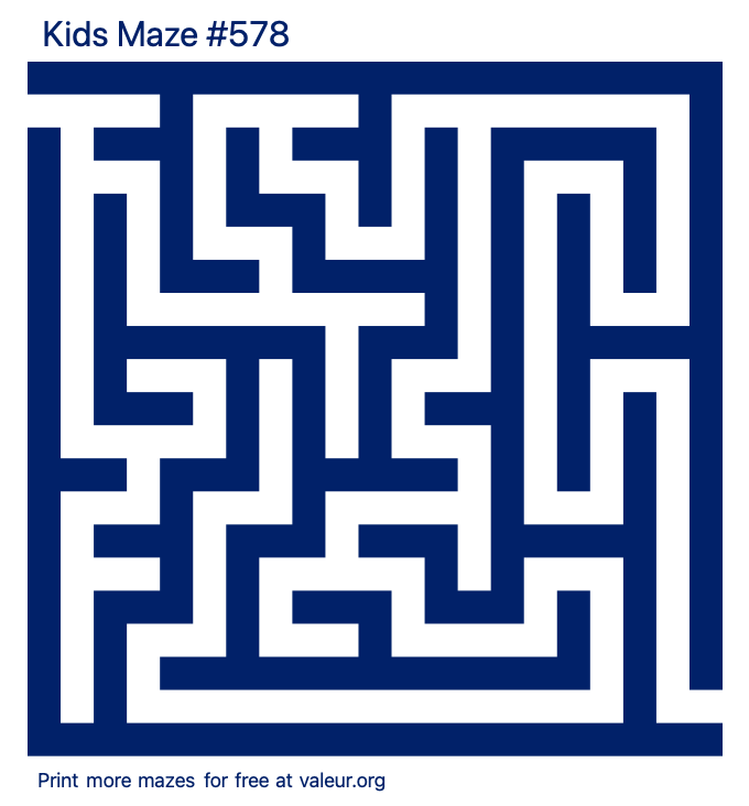 Free Printable Kids Maze number 578