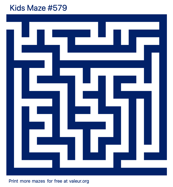 Free Printable Kids Maze number 579