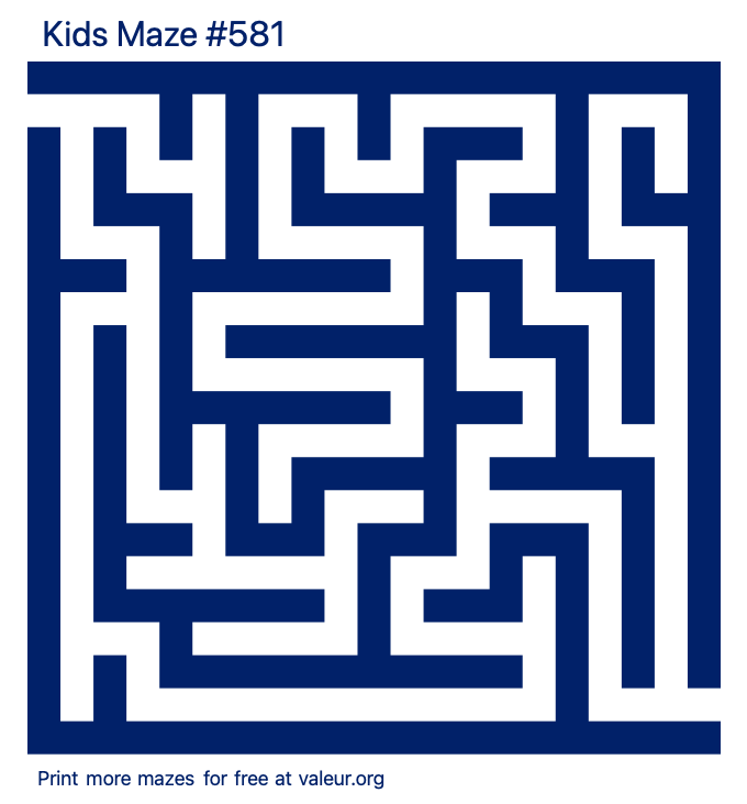 Free Printable Kids Maze number 581