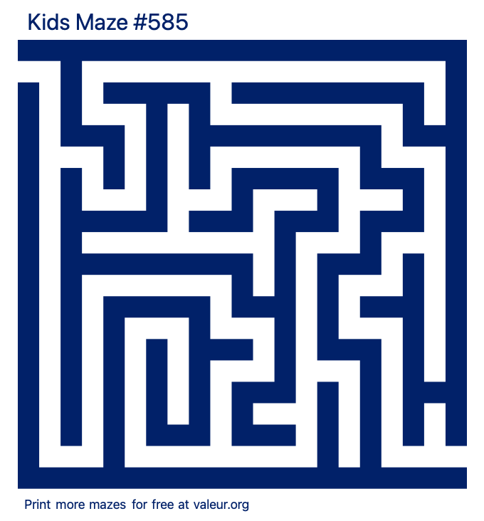 Free Printable Kids Maze number 585