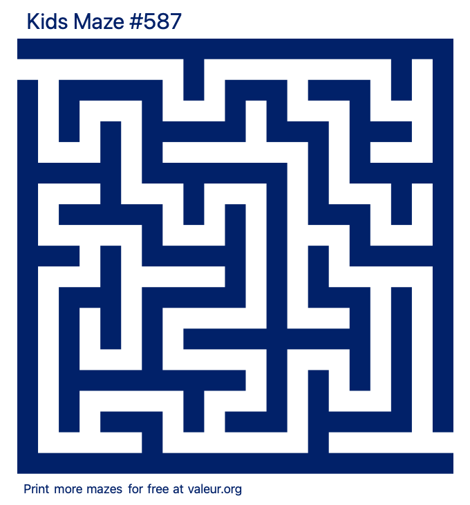 Free Printable Kids Maze number 587