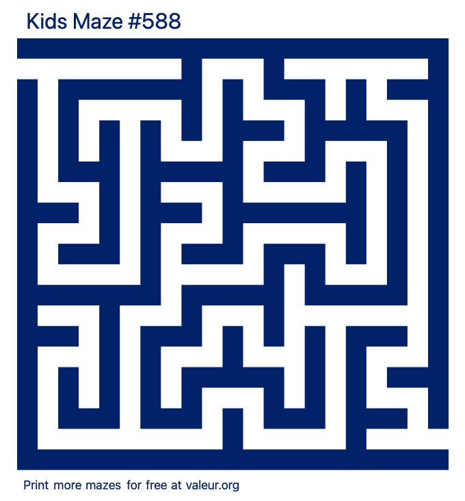 Free Printable Kids Maze number 588