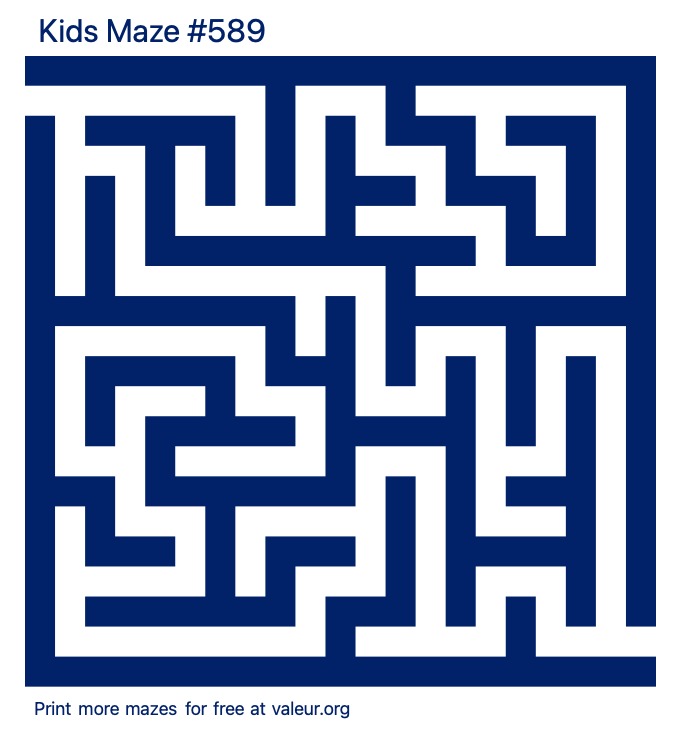 Free Printable Kids Maze number 589