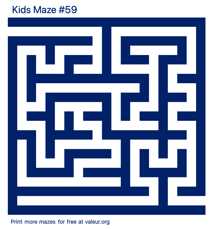 Free Printable Kids Maze number 59