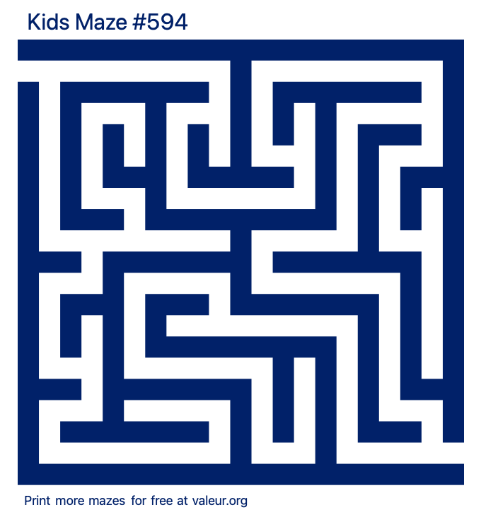 Free Printable Kids Maze number 594