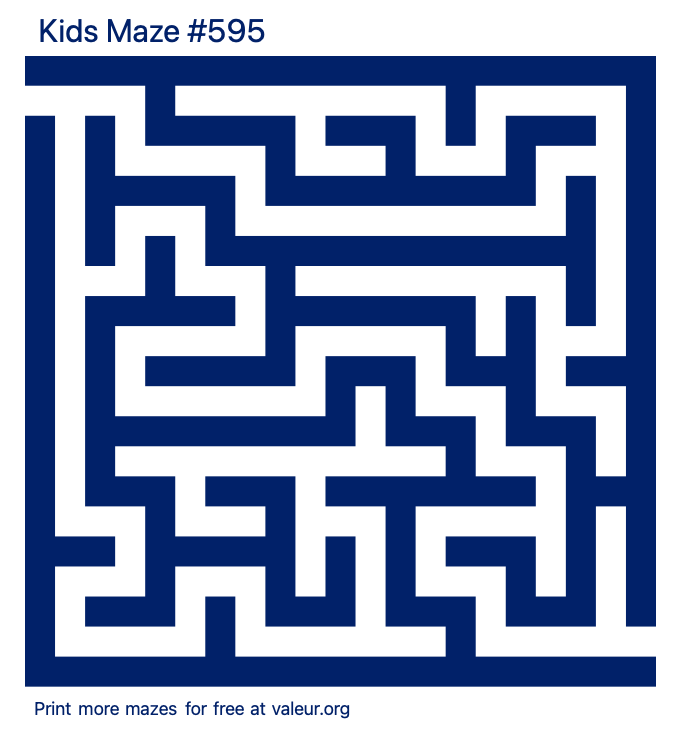 Free Printable Kids Maze number 595