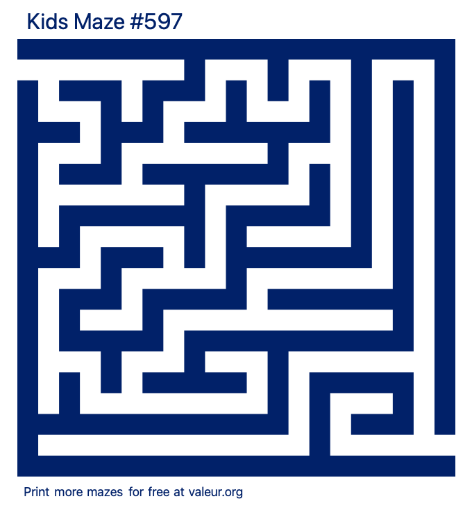 Free Printable Kids Maze number 597