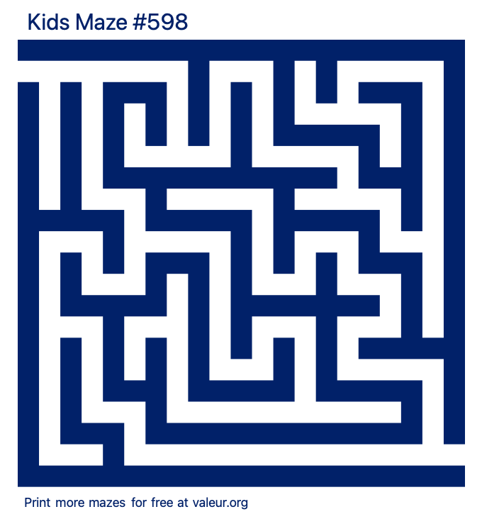 Free Printable Kids Maze number 598