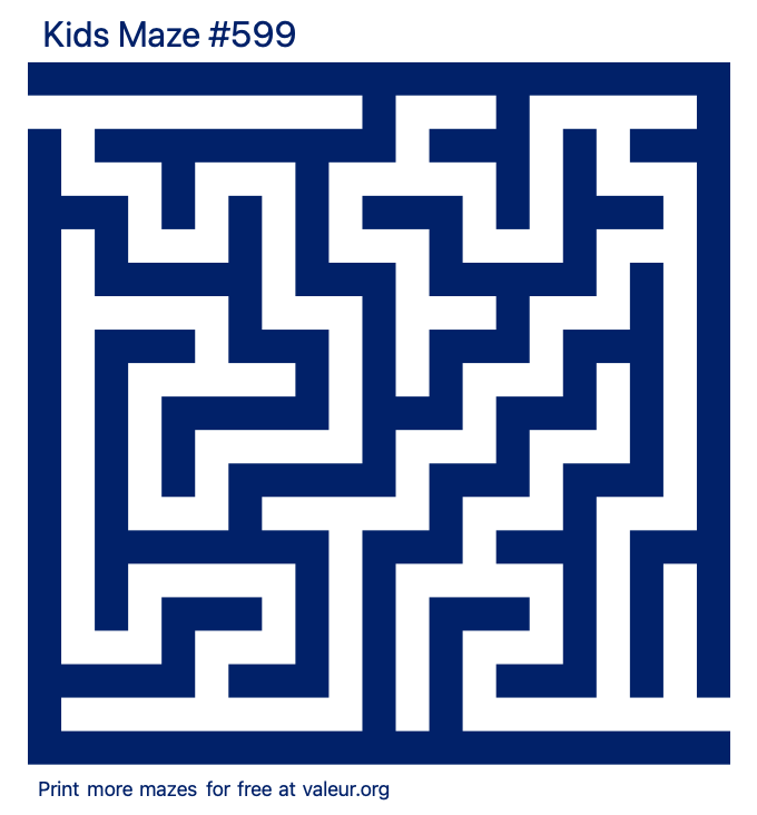 Free Printable Kids Maze number 599