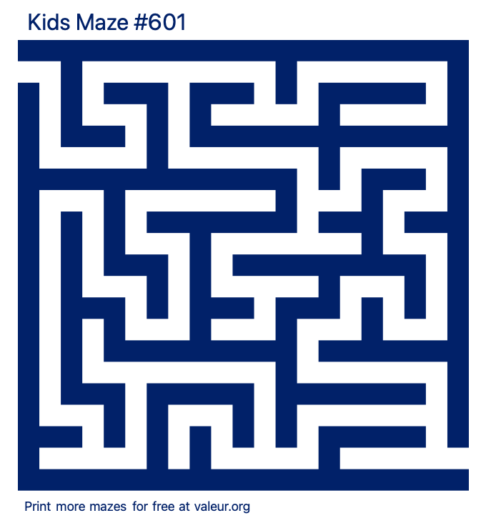 Free Printable Kids Maze number 601