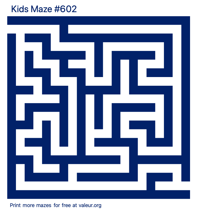 Free Printable Kids Maze number 602