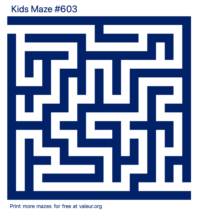 Free Printable Kids Maze number 603