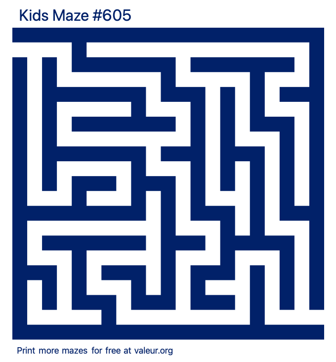 Free Printable Kids Maze number 605