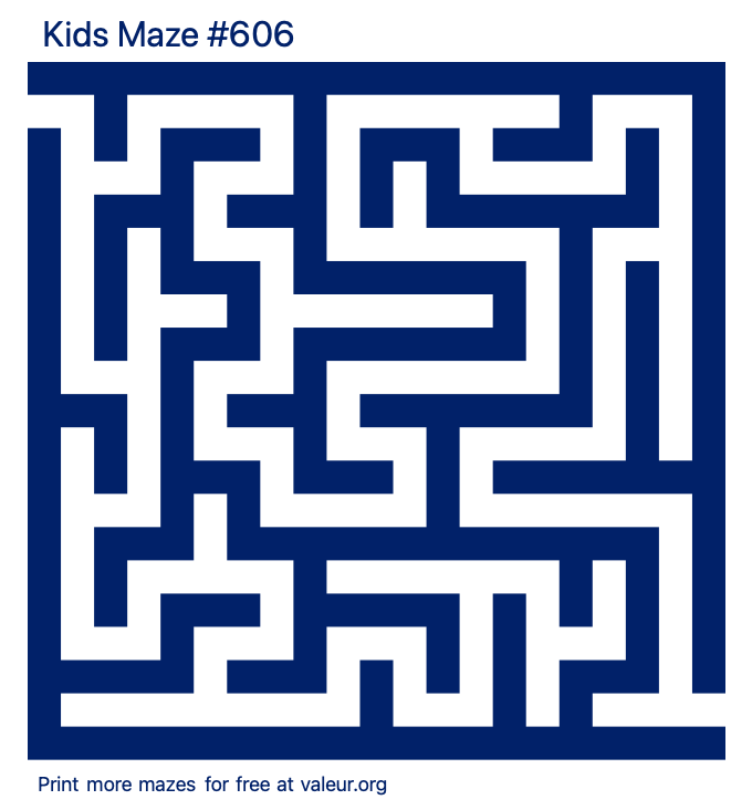 Free Printable Kids Maze number 606