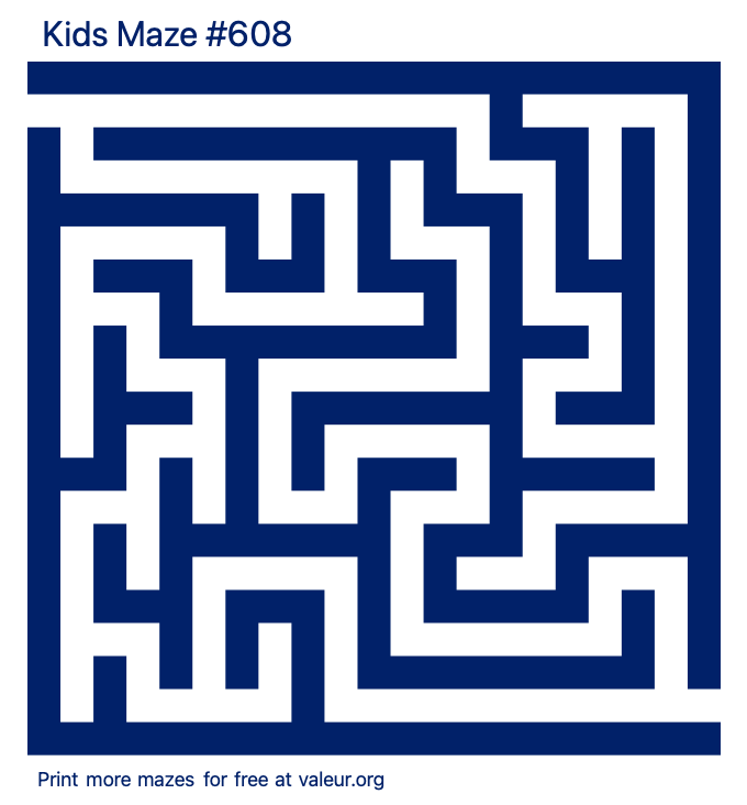 Free Printable Kids Maze number 608