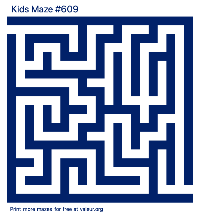 Free Printable Kids Maze number 609