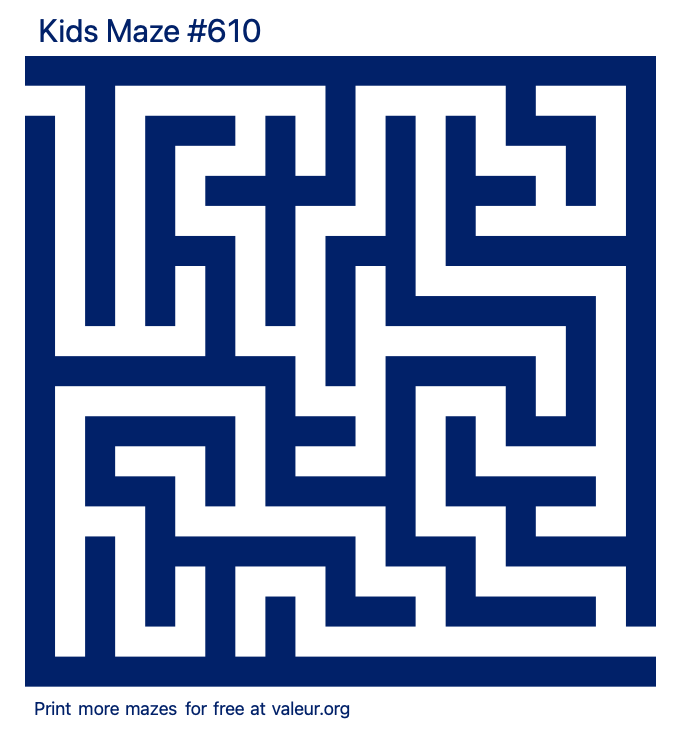 Free Printable Kids Maze number 610