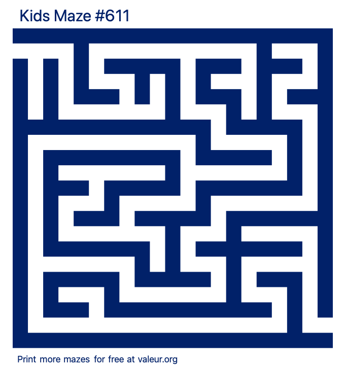 Free Printable Kids Maze number 611