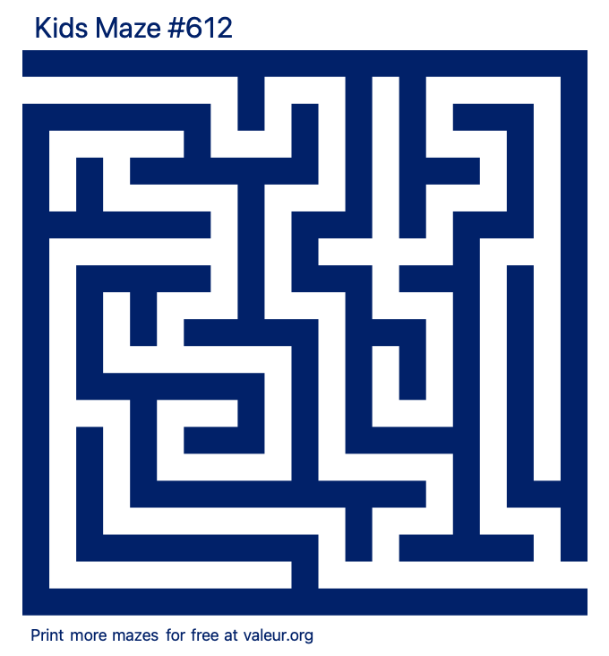 Free Printable Kids Maze number 612