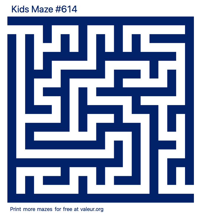 Free Printable Kids Maze number 614